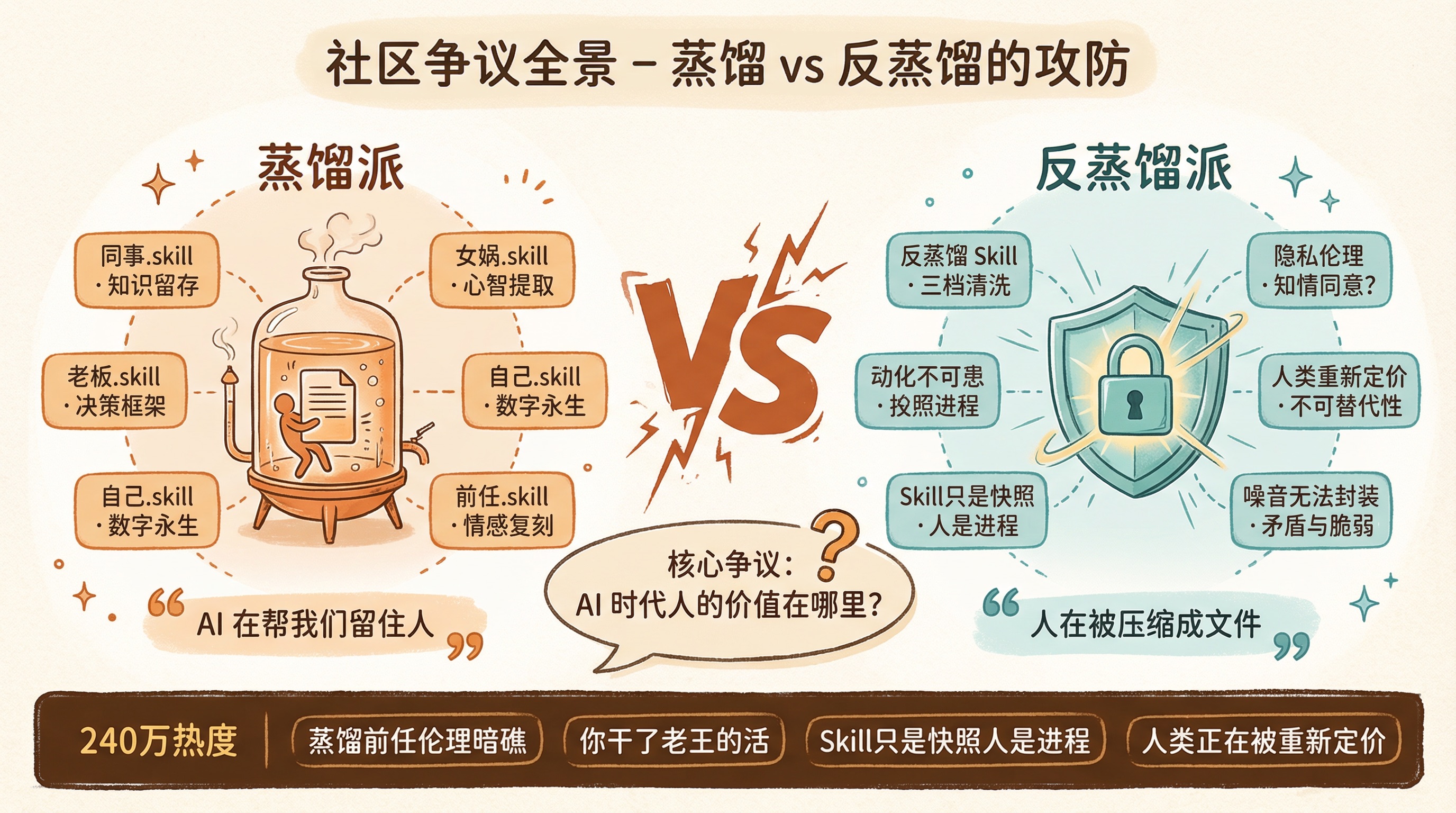 社区争议全景:蒸馏 vs 反蒸馏