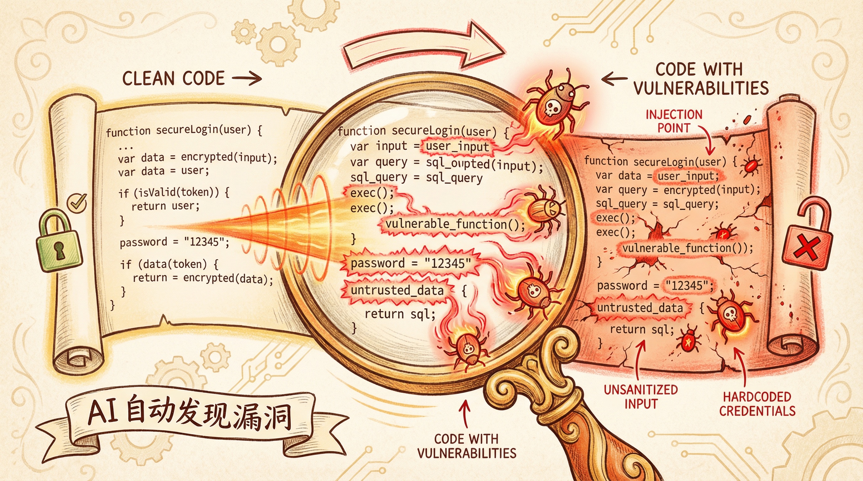 AI 自动扫描代码发现漏洞