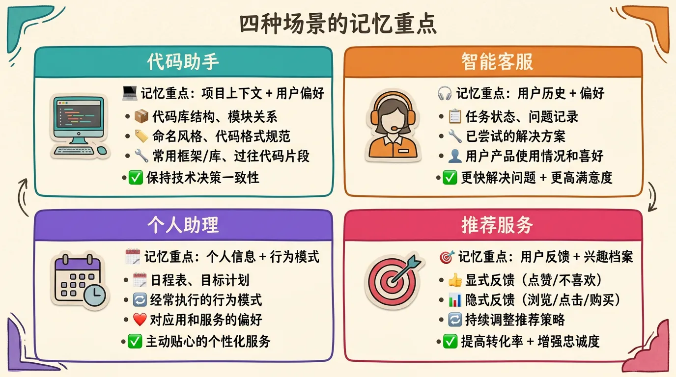 四种场景的记忆重点