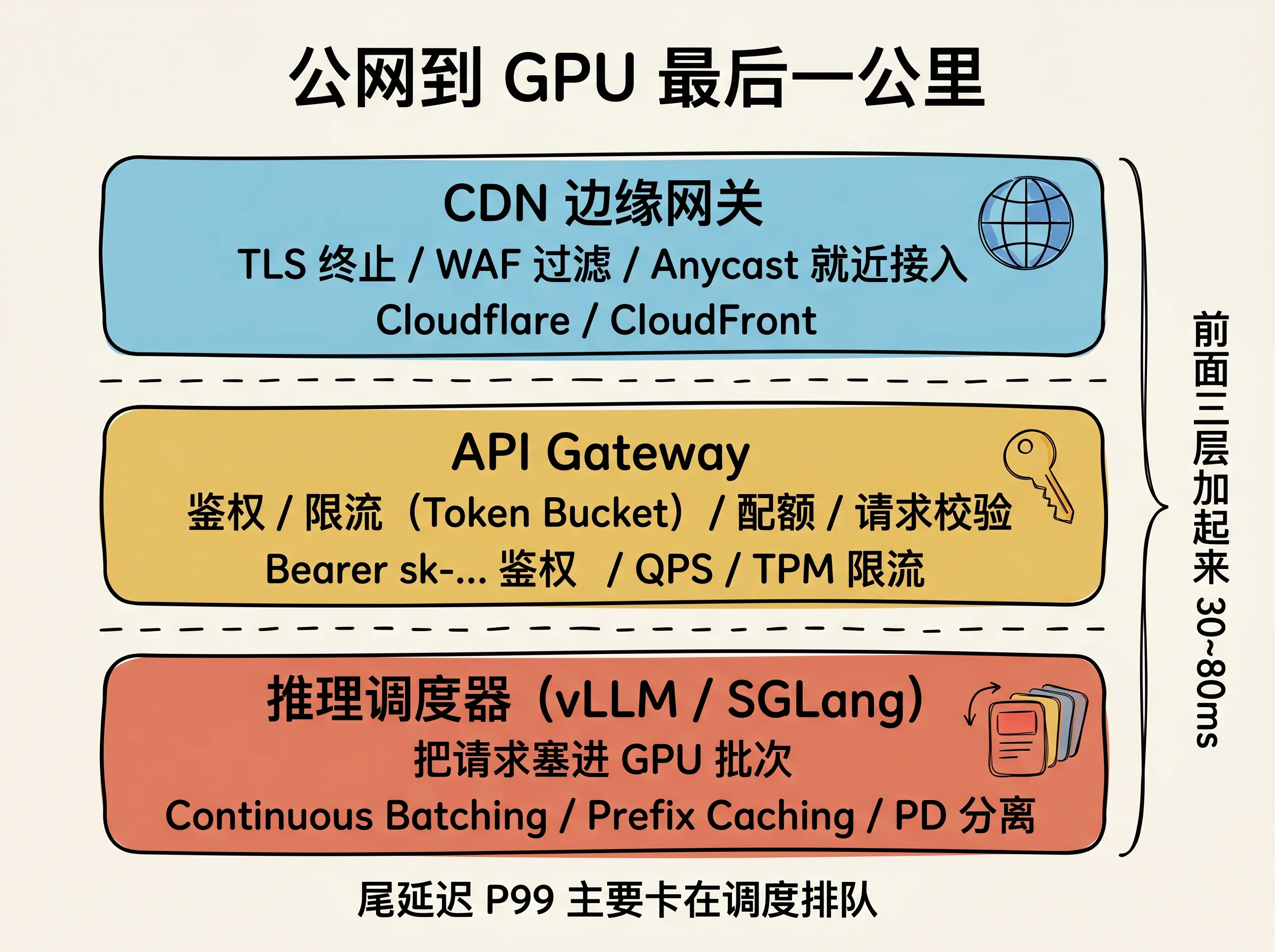 从 CDN 边缘到推理调度器的三层架构