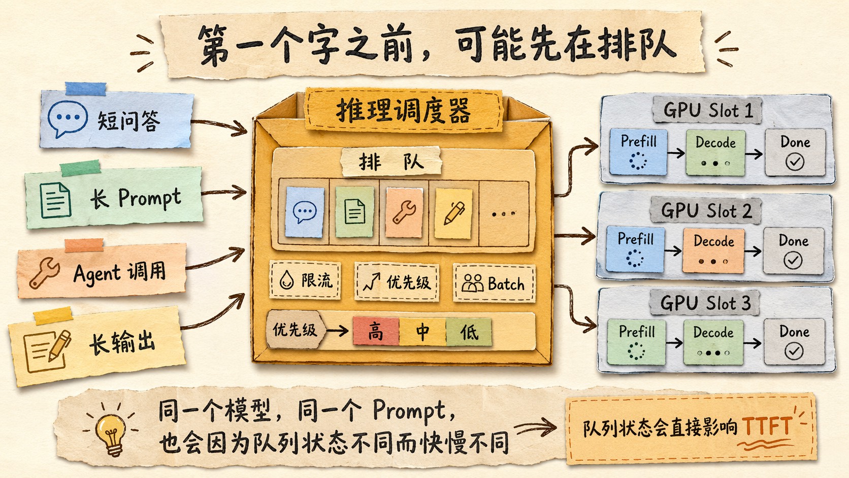 请求排队与推理调度器的关系图