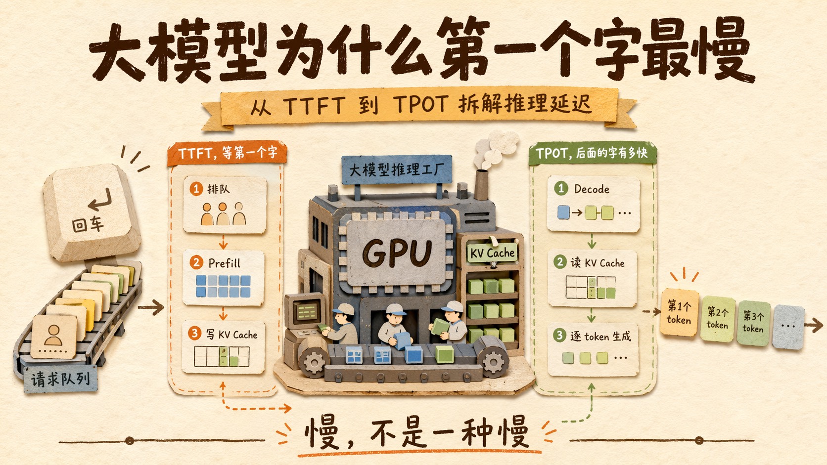 大模型为什么第一个字最慢？从 TTFT 到 TPOT 拆解推理延迟
