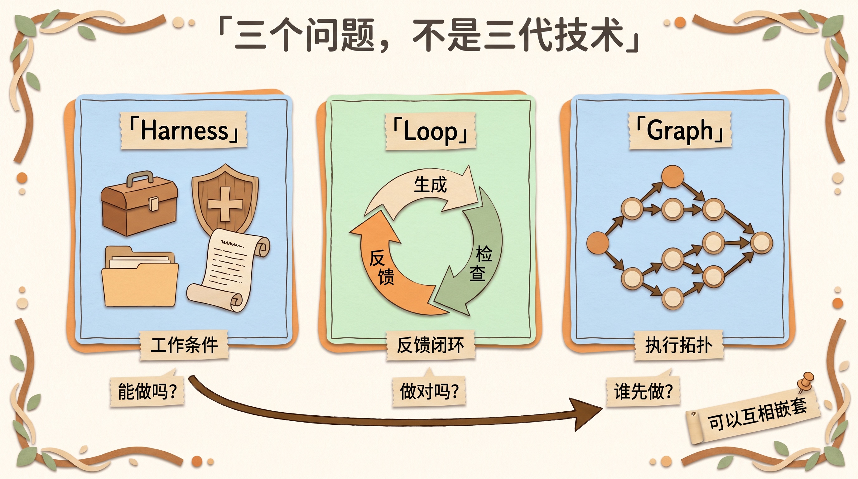 Harness、Loop 与 Graph 是三个观察角度,不是三代技术
