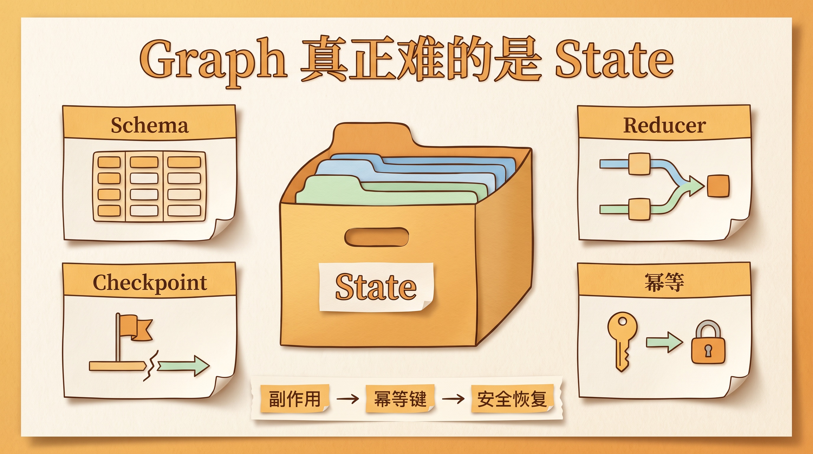 Graph Engineering 的 State、Reducer、Checkpoint 与幂等